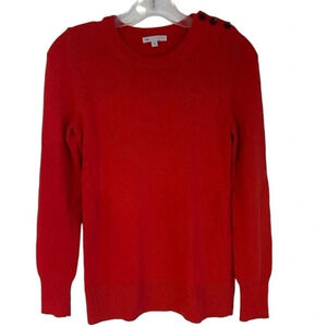 Gap luxe Women's Red Crewneck Sweater XS Long Sleeve Button Detail Pullover